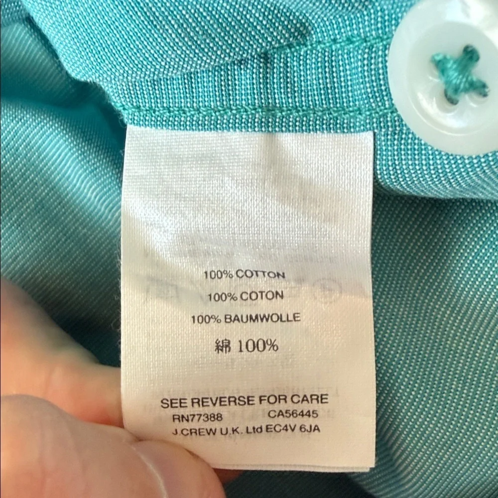 J. Crew Teal Casual Button-Down Shirt NWT
